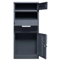 Zelsius Paketbriefkasten Terra, Pulverbeschichteter Stahl, RAL7016 Und Holzoptik, Diebstahlsperre -Camping Store pbk6 paketbriefkasten bild3 2000px 1280x1280