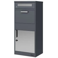 Zelsius Paketbriefkasten, RAL7016 Anthrazit Mit Edelstahl Elementen, Briefkasten Mit Diebstahlsperre