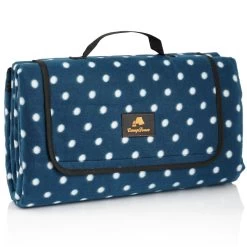 CampFeuer Picknickdecke 200x200 Cm | Blau | Muster: Punkte
