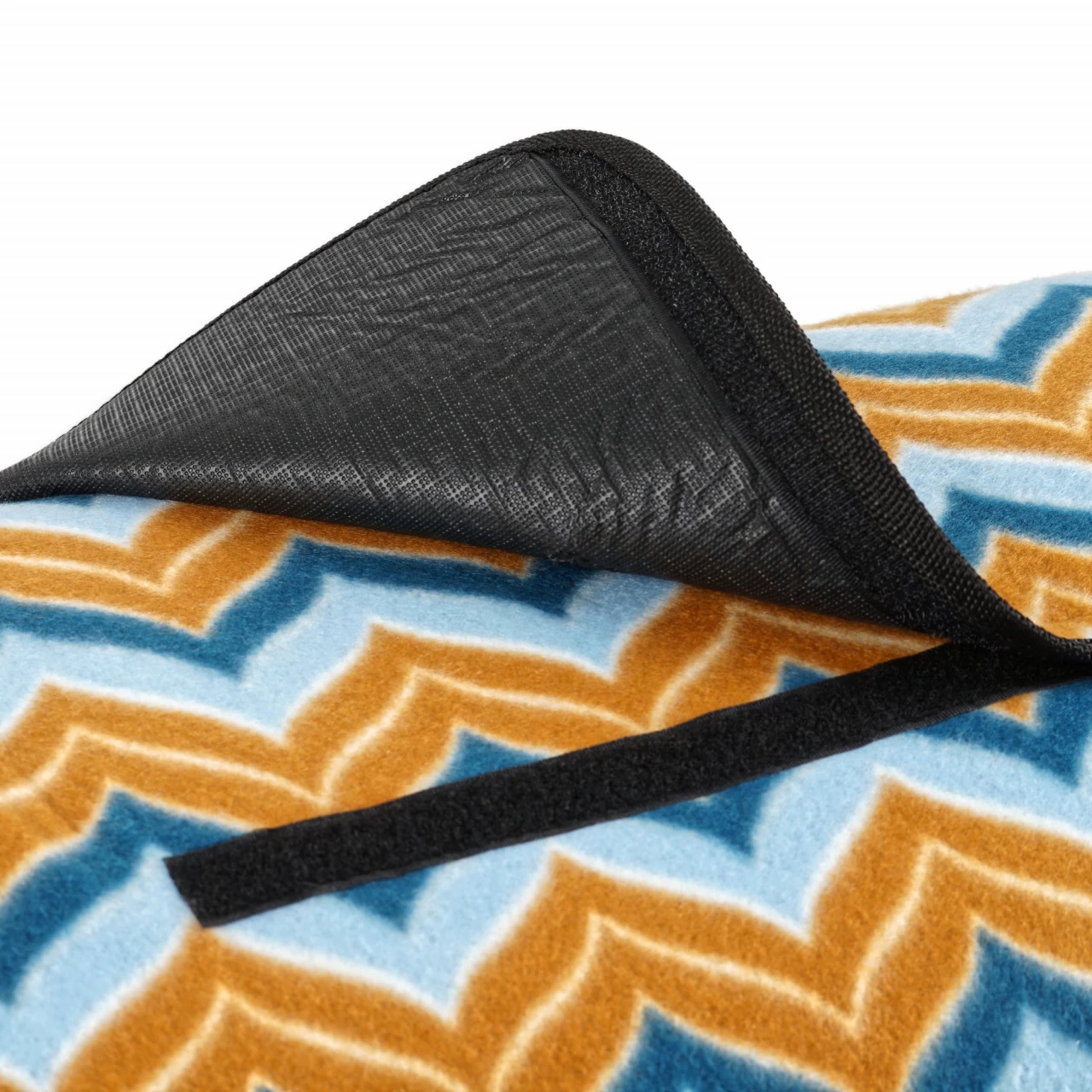 CampFeuer Picknickdecke Wasserabweisend 200x200 Cm | Blau/braun | Muster: Zickzack 4 CampFeuer Picknickdecke Wasserabweisend 200x200 Cm | Blau/braun | Muster: Zickzack – Bild 2