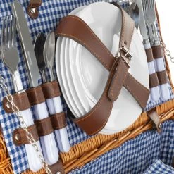 CampFeuer Picknickkorb 4 Personen Mit Geschirr-Set, 29-teilig, Weidenkorb Mit Kunstlederriemen -Camping Store piniko1 weidenkorb picknickkorb bild3 2000px 1280x1280