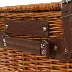 CampFeuer Picknickkorb 4 Personen Mit Geschirr-Set, 29-teilig, Weidenkorb Mit Kunstlederriemen -Camping Store piniko1 weidenkorb picknickkorb bild5 2000px 1280x1280