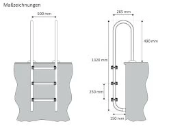Zelsius Edelstahl Poolleiter Mit 3 Stufen | 50 X 26,5 X 132 Cm -Camping Store pl5 poolleiter masse big 1280x1280
