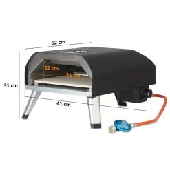 BBQ-Toro Gas Pizzaofen Mit Thermometer, Mobiler Pizza Ofen, 4 KW, Mit Pizzastein -Camping Store pof8 gas pizzaofen massbild1 2000px 1280x1280