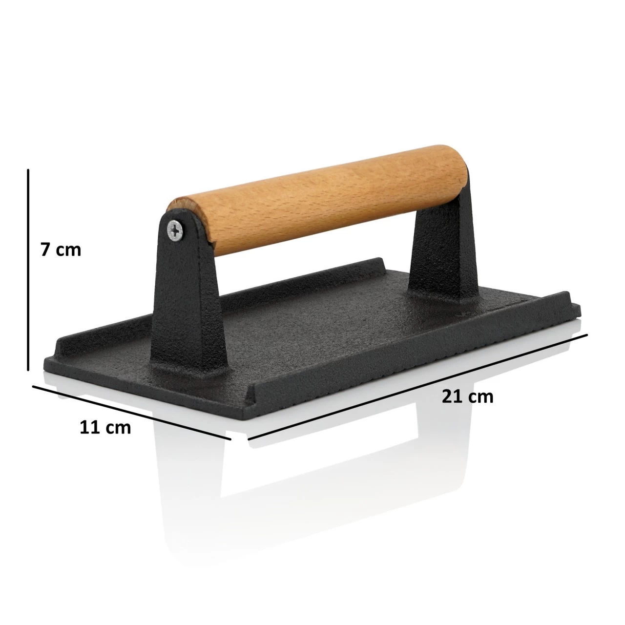 BBQ-Toro 2er Set Gusseisen Fleischbeschwerer | 1 Kg Grillgewicht Mit Holzgriff 6 BBQ-Toro 2er Set Gusseisen Fleischbeschwerer | 1 Kg Grillgewicht Mit Holzgriff – Bild 4