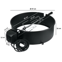BBQ-Toro Grillspieß-Set Für Ø 47 Cm Kugelgrill Mit Grillkörper, Spieß, Motor Und Fleischnadeln -Camping Store r47sps grillspiess massbild 2000px 1280x1280