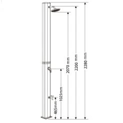 Zelsius Solardusche Melton | 60 Liter | Schwarz, Silber | Mit Wasserhahn Und Fußdusche Bis Max. 60°C -Camping Store sodu3b solardusche massbild2 2000px 1280x1280 2