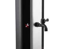 Zelsius Solardusche Melton | 60 Liter | Schwarz, Silber | Mit Wasserhahn Und Fußdusche Bis Max. 60°C -Camping Store sodu4s solardusche bild8 2000px 1280x1280