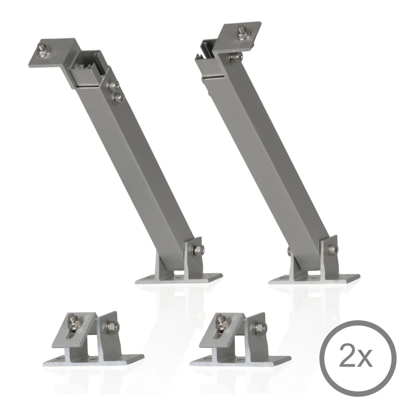 Zelsius Universal Solarmodul Halterung, Verstellbarer Winkel, Aluminium Montageset Für Zwei Panele 6 Zelsius Universal Solarmodul Halterung, Verstellbarer Winkel, Aluminium Montageset Für Zwei Panele – Bild 4