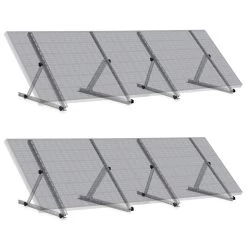 Zelsius Aluminium Solarmodul Halterung, Von 0 Bis 90 Grad, Für Vier Panele, Stützstange 71 Cm