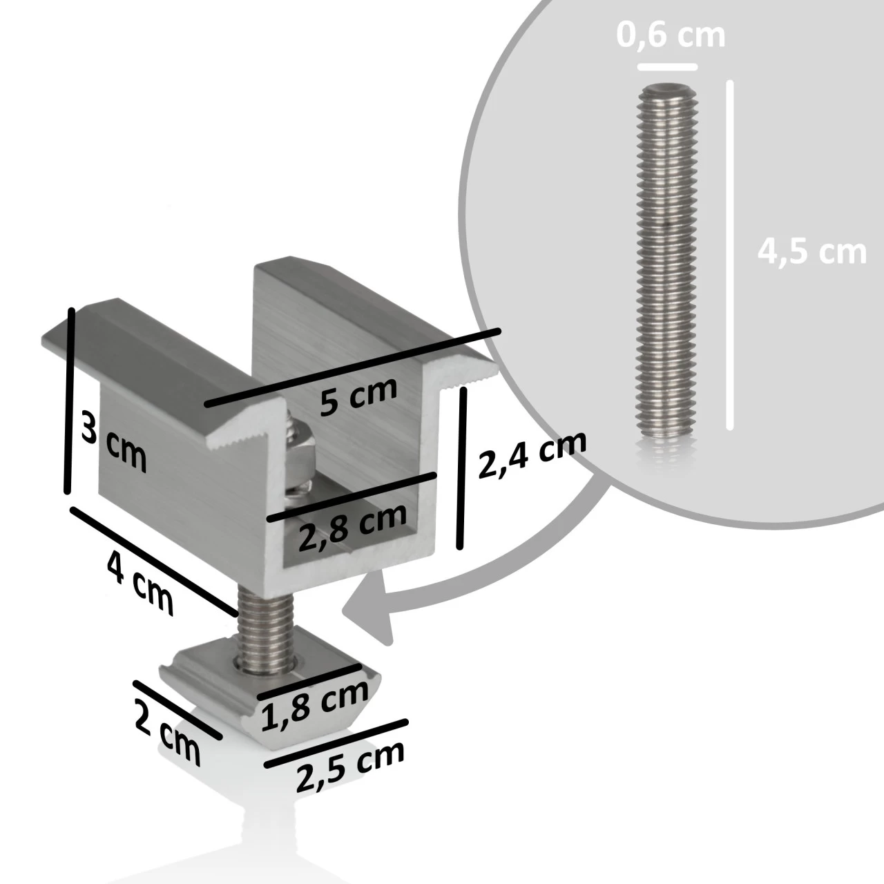 Zelsius Universal Aluminium Endklemme Für Solarpanele, 4 Stück Solarmodul Verbindung, Z-Form 4 Zelsius Universal Aluminium Endklemme Für Solarpanele, 4 Stück Solarmodul Verbindung, Z-Form – Bild 2