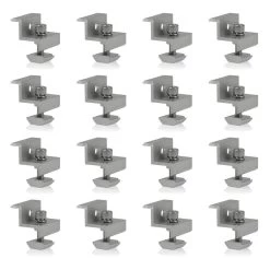 Zelsius Universal Aluminium Endklemme Für Solarpanele, 16 Stück Solarmodul Verbindung, Z-Form