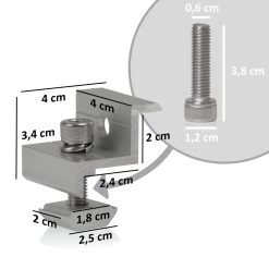 Zelsius Universal Befestigungsset Solarpanele, 6-teilige Solarmodul Verbindung, Mittel- & Endklemme -Camping Store somo3d solarmodulbefestigung massbild 2000px 1280x1280 1