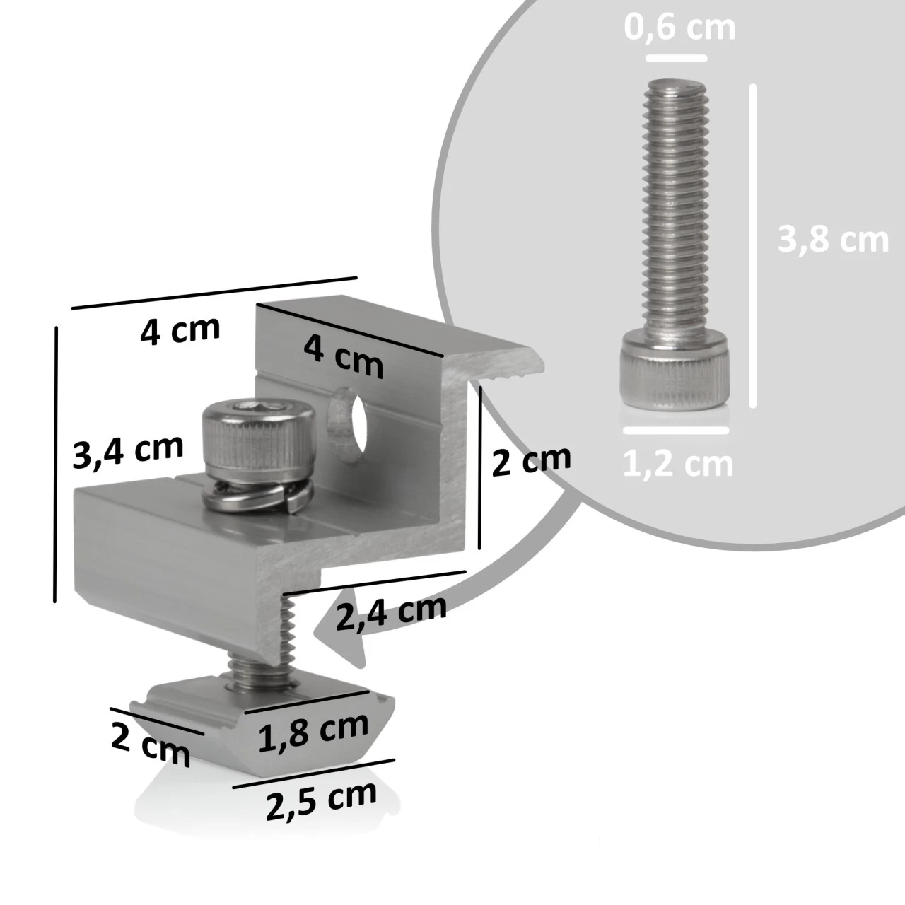 Zelsius Universal Befestigungsset Solarpanele, 10-teilige Solarmodul Verbindung, Mittel- & Endklemme 8 Zelsius Universal Befestigungsset Solarpanele, 10-teilige Solarmodul Verbindung, Mittel- & Endklemme – Bild 6