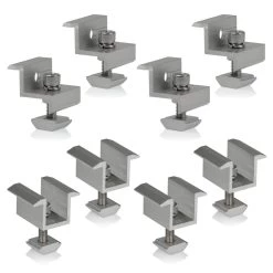 Zelsius Universal Befestigungsset Solarpanele, 8-teilige Solarmodul Verbindung, Mittel- & Endklemme