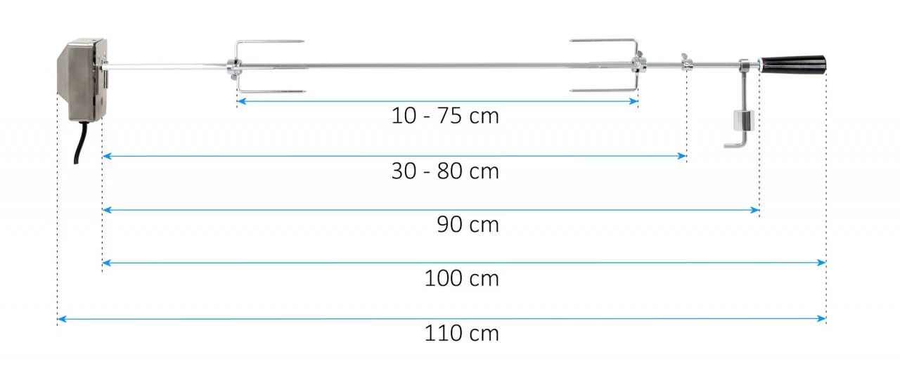 BBQ Toro Universal Grillspieß Set, 90 Cm, Edelstahl Motor 220V - 240V 4 BBQ Toro Universal Grillspieß Set, 90 Cm, Edelstahl Motor 220V - 240V – Bild 2