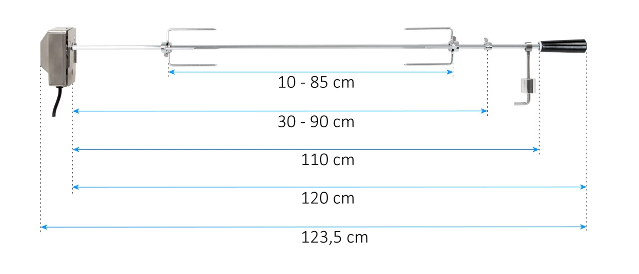 BBQ-Toro Universal Grillspieß Set Für Grill Mit Spieß, Motor, Motorhalterung Und Fleischnadeln 4 BBQ-Toro Universal Grillspieß Set Für Grill Mit Spieß, Motor, Motorhalterung Und Fleischnadeln – Bild 2