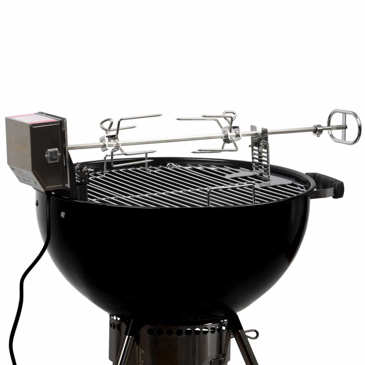 BBQ-Toro Edelstahl Grillspieß Set | 79 Cm | Motor 220V - 240V, 2 Fleischklammern 4 BBQ-Toro Edelstahl Grillspieß Set | 79 Cm | Motor 220V - 240V, 2 Fleischklammern – Bild 2