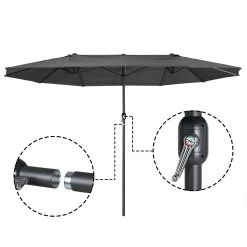 Zelsius Sonnenschirm | Doppelsonnenschirm Mit Handkurbel | 460x270 Cm -Camping Store sun1g sonnenschirm grau bild5 2000px 1280x1280