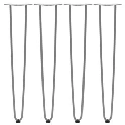 Zelsius 4er Set Hairpin Legs, 71 Cm, Grau, 2 Streben Tischbeine