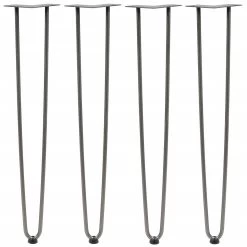 Zelsius 4er Set Hairpin Legs, 71 Cm, Rohstahl, 2 Streben Tischbeine