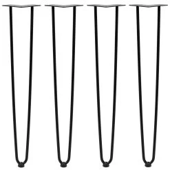 Zelsius 4er Set Hairpin Legs, 71 Cm, Schwarz, 2 Streben Tischbeine