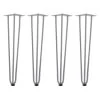 Zelsius Hairpin Legs, 4er Set, 60 Cm, Grau, Tischbeine Aus Stahl, 3 Streben