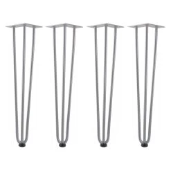 Zelsius Hairpin Legs, 4er Set, 60 Cm, Grau, Tischbeine Aus Stahl, 3 Streben
