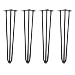 Zelsius Hairpin Legs, 4er Set, 60 Cm, Schwarz, Tischbeine Aus Stahl, 3 Streben