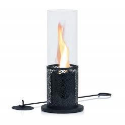 Zelsius Tischkamin Für Indoor Und Outdoor Mit Wirbelnder Flamme | Schwarz | Ø 20 X 50,5 Cm | Ethanol