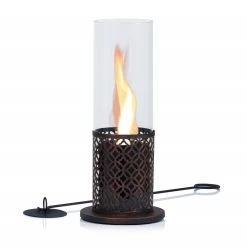 Zelsius Tischkamin Für Indoor Und Outdoor Mit Wirbelnder Flamme | Kupfer | Ø 20 X 50,5 Cm | Ethanol