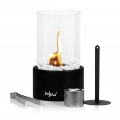Zelsius Tischkamin Für Indoor Und Outdoor | Schwarz | Ø 16,5 X 27 Cm | Ethanol