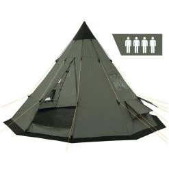 CampFeuer Tipi Zelt Spirit Für 4 Personen | Olivgrün | 3000 Mm Wassersäule