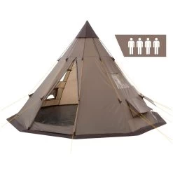 CampFeuer Tipi Zelt Spirit Für 4 Personen | Braun | 3000 Mm Wassersäule