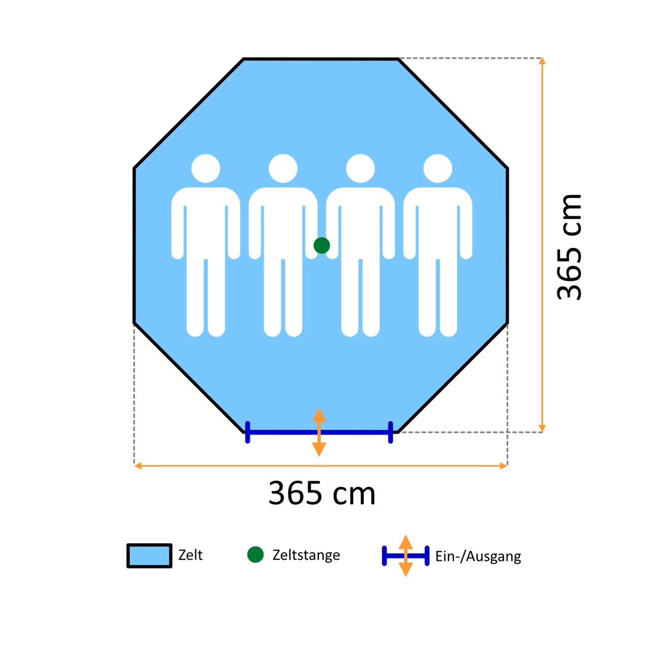 CampFeuer Tipi Zelt Spirit Für 4 Personen | Grau | 3000 Mm Wassersäule 4 CampFeuer Tipi Zelt Spirit Für 4 Personen | Grau | 3000 Mm Wassersäule – Bild 2