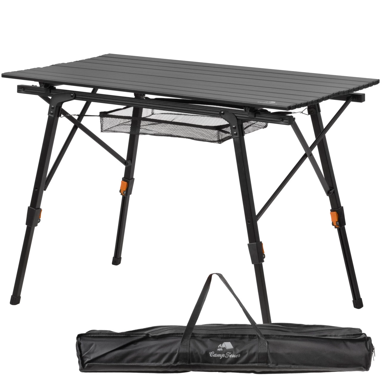 CampFeuer Campingtisch Faltbar 90,5 X 51,5 Cm, Schwarz, Klapptisch Mit Tragetasche, Höhenverstellbar 3 CampFeuer Campingtisch Faltbar 90,5 X 51,5 Cm, Schwarz, Klapptisch Mit Tragetasche, Höhenverstellbar