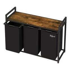 Zelsius Wäschesammler 3 Fächer, Schwarz, 92,5x33x72cm, Wäschekorb Mit Ablage, Schmutzwäschebehälter 13 Zelsius Wäschesammler 3 Fächer, Schwarz, 92,5x33x72cm, Wäschekorb Mit Ablage, Schmutzwäschebehälter -Camping Store waeko3s waeschekorb bild3 2000px 1280x1280