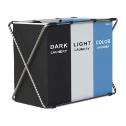 Zelsius Wäschesammler 3 Fächer Faltbar, Blau, 77 X 40 X 57,5 Cm, Wäschekorb, Schmutzwäschebehälter -Camping Store waeko4b waeschekorb bild2 2000px 1280x1280