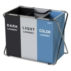 Zelsius Wäschesammler 3 Fächer Faltbar, Blau, 77 X 40 X 57,5 Cm, Wäschekorb, Schmutzwäschebehälter -Camping Store waeko4b waeschekorb bild3 2000px 1280x1280