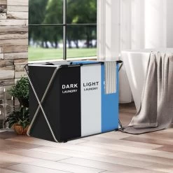 Zelsius Wäschesammler 3 Fächer Faltbar, Blau, 77 X 40 X 57,5 Cm, Wäschekorb, Schmutzwäschebehälter -Camping Store waeko4b waeschekorb bild4 2000px 1280x1280