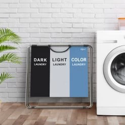 Zelsius Wäschesammler 3 Fächer Faltbar, Blau, 77 X 40 X 57,5 Cm, Wäschekorb, Schmutzwäschebehälter -Camping Store waeko4b waeschekorb bild6 2000px 1280x1280